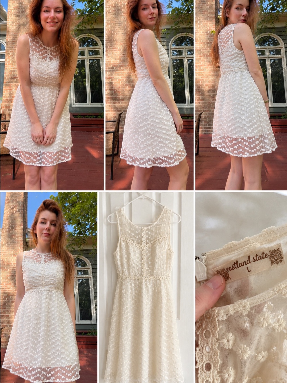 Ivory Lace A-Line Dress - Sleeveless